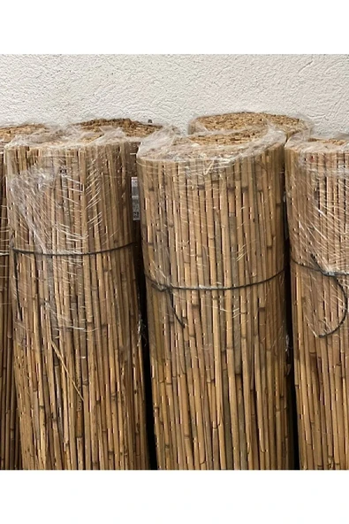 Doğal Kamış Hasır Çit 1m X 5m Doğal Bambu -bahçe Çiti - Gölgelik Hasır -tavan Dekorasyon - 3