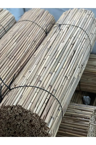 Doğal Kamış Hasır Çit 1m X 5m Doğal Bambu -bahçe Çiti - Gölgelik Hasır -tavan Dekorasyon - 2
