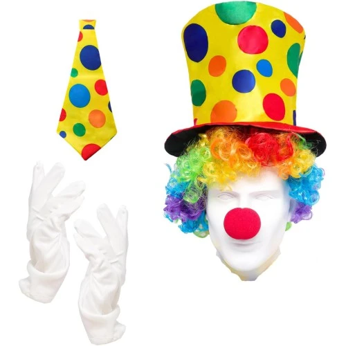 Renkli Palyaço Kostüm Seti – 5 Parça Aksesuar ürün görseli 1