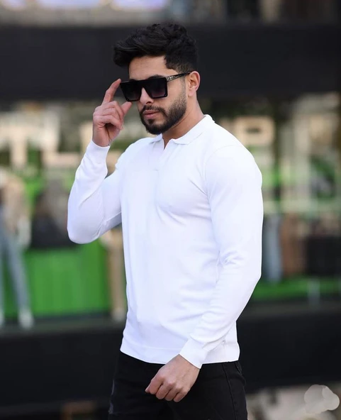 Gewer Polo Yaka Uzun Kol Erkek Örme Triko-7152 - 2