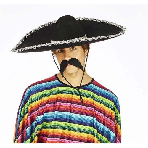 Sombrero Meksika Şapkası Gümüş Şeritli Yetişkin Boy ürün görseli