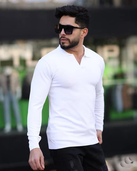 Gewer Polo Yaka Uzun Kol Erkek Örme Triko-7152 - 3