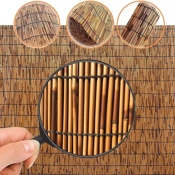Doğal Kamış Hasır Çit 1m X 5m Doğal Bambu -bahçe Çiti - Gölgelik Hasır -tavan Dekorasyon