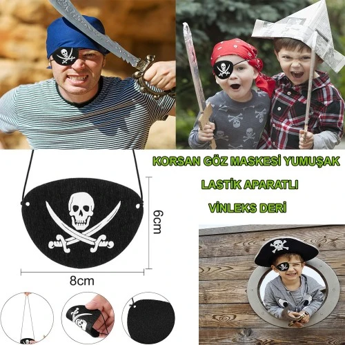 Vinleks Deri Korsan Göz Bandı Lastikli - 1