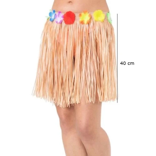 Saman Renk Püsküllü Hawaii Luau Hula Etek ürün görseli 1