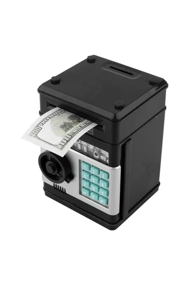 Elektronik Işıklı Sesli Şifreli Kasa Otomatik Kağıt Para Alan Kasa Atm Şifreli Pilli Kumbara - 6