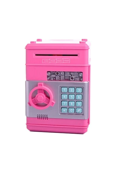 Elektronik Işıklı Sesli Şifreli Kasa Otomatik Kağıt Para Alan Kasa Atm Şifreli Pilli Kumbara - 4