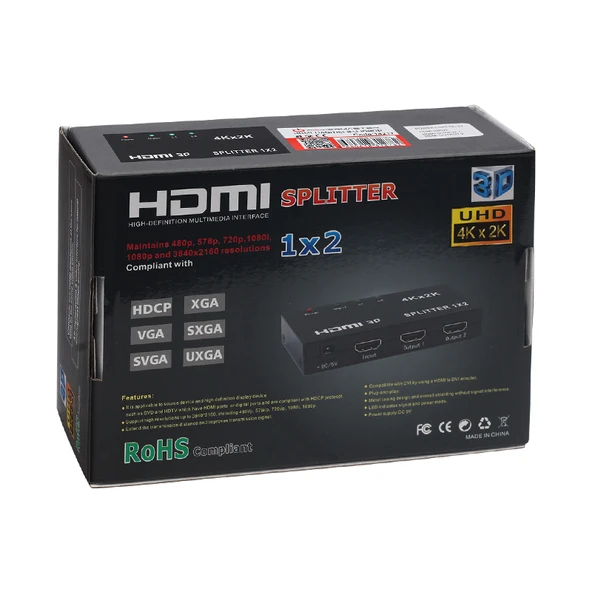 POWERMASTER PM-14217 1.4V 1080P 4KX2K 2 PORT HDMI SPLITTER DAĞITICI - 4