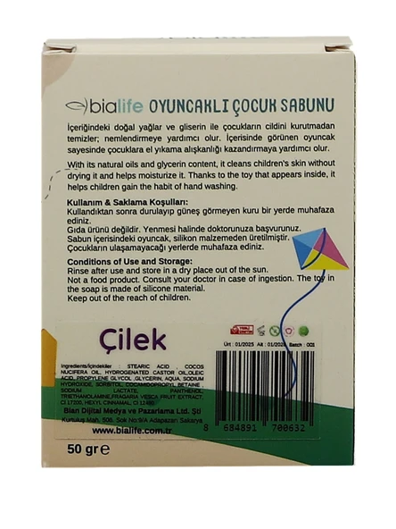 ÇİLEK Özlü El Yapımı Oyuncaklı Çocuk Sabunu - Bialife - 4