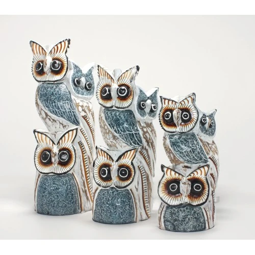 Ahşap 3'lü Baykuş Seti Model 6 ürün görseli