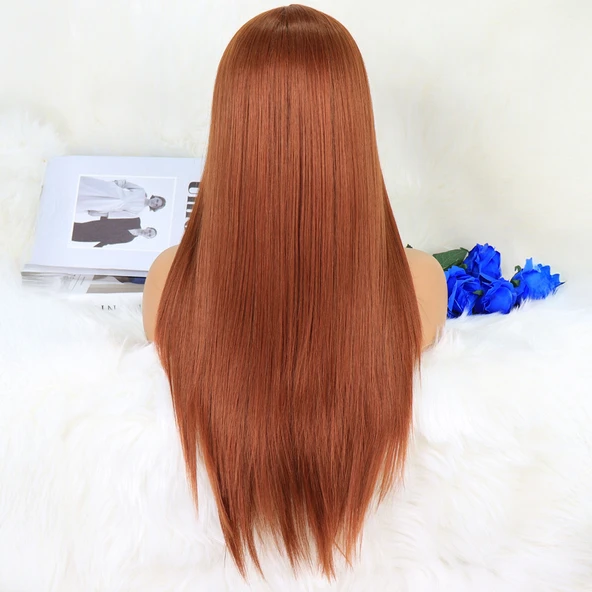 Açık Bakır / Kahve Tül Peruk - Resim 5