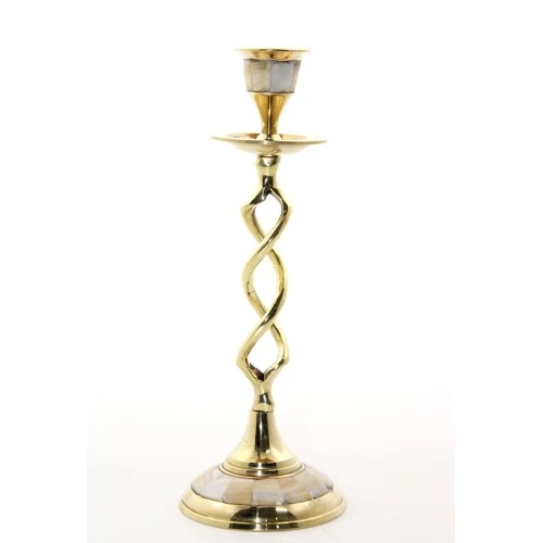 Tekli Pirinç Sedefli Şamdan Model 2 ürün görseli