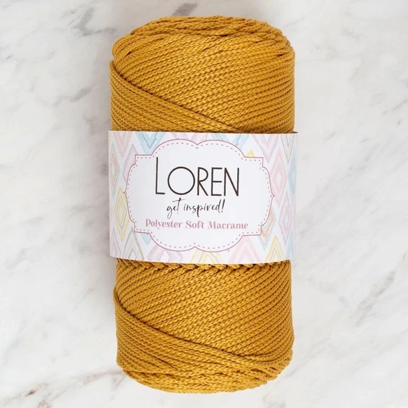 Loren Polyester Soft Macrame Hardal El Örgü İpi - Lm061 - 34449