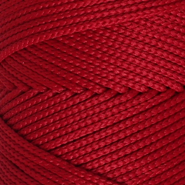 Loren Polyester Soft Macrame Koyu Kırmızı El Örgü İpi - Lm020 - 34433 - 2