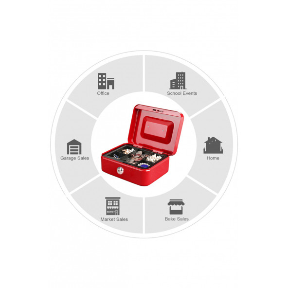 MÜHLEN Cash Box CB200 Orta Boy Taşınabilir Para Çekmecesi / Kutusu Çıkartılabilir Para Rafları - 4