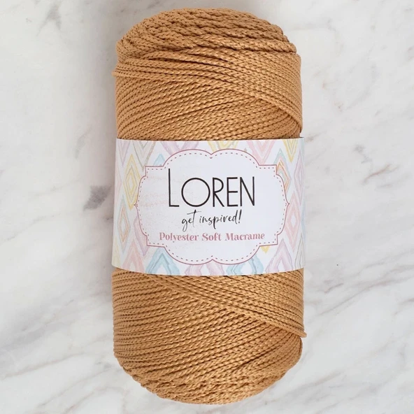 Loren Polyester Soft Macrame Bej El Örgü İpi - Lm031 - 34437