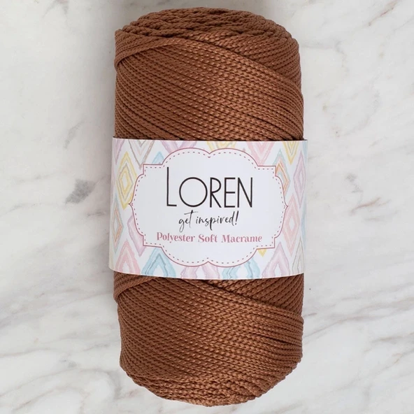 Loren Polyester Soft Macrame Kahverengi El Örgü İpi - Lm033 - 34439