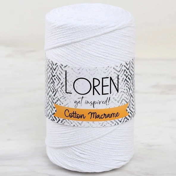 Loren Cotton Macrame Beyaz - R001 - 34366 - 1
