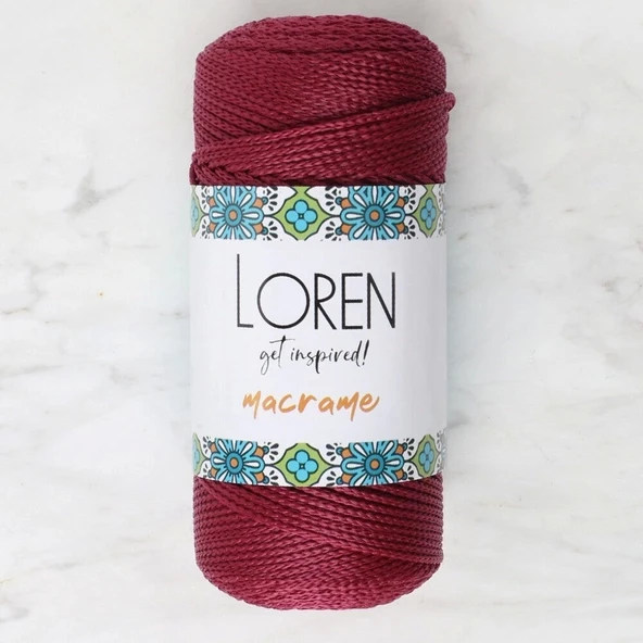 Loren Macrame Bordo El Örgü İpi - Rm 0113 - 34344