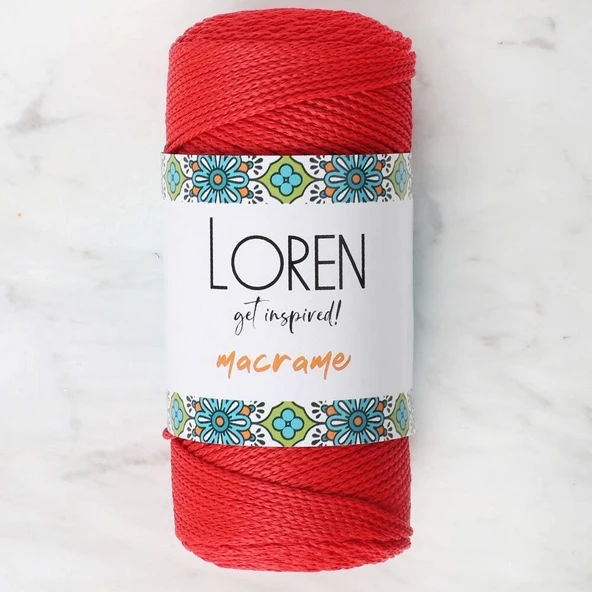 Loren Macrame Kırmızı El Örgü İpi - Rm 0100 - 34334 - 1