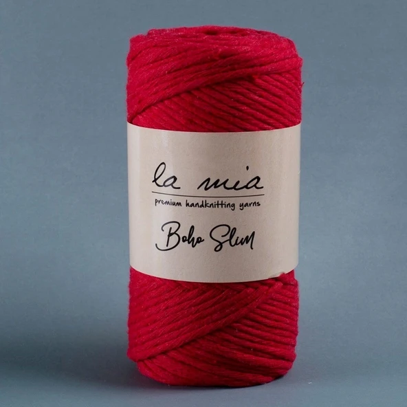 La Mia Boho Slim Kırmızı El Örgü İpi -l033 - 34197