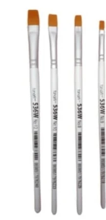 Fanart Academy Seri 536W Fırça Seti Beyaz (144ad)Düz Kesik 6-8-10-12 ürün görseli 1