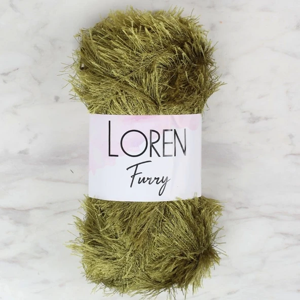 Loren Furry Yeşil El Örgü İpi - Rf044 - 34058