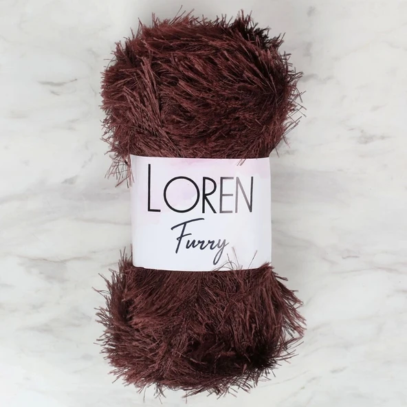 Loren Furry Kahverengi El Örgü İpi - Rf093 - 34064