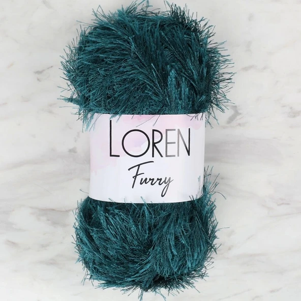 Loren Furry Petrol Mavisi El Örgü İpi - Rf039 - 34057