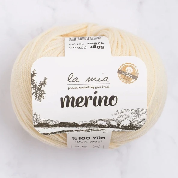 La Mia Merino Krem El Örgü İpi - L075 - 33777