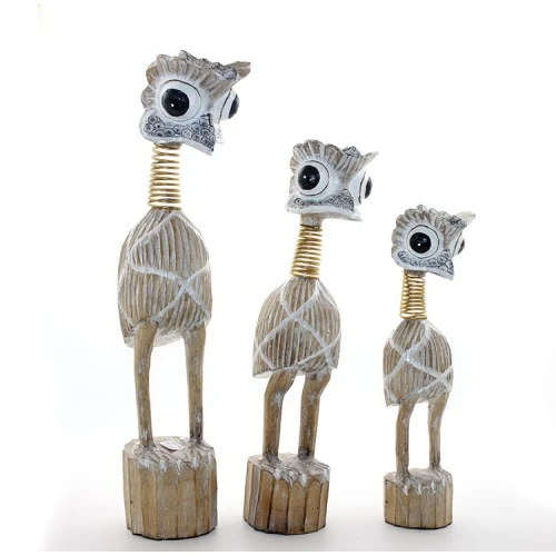 Ahşap 3'lü Emu Kuşu Seti ürün görseli