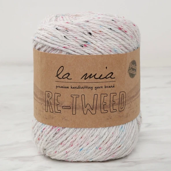 La Mia Re-tweed Krem Melanj El Örgü İpi - L155