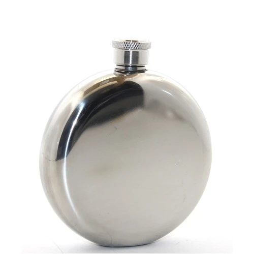 Paslanmaz Çelik Yuvarlak 5 Oz Tekli Matara Çelik Renk ürün görseli