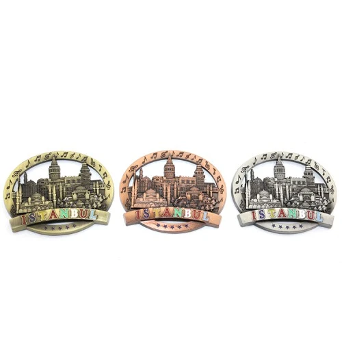 İstanbul Temalı Metal Magnet Yuvarlak Tasarım ürün görseli