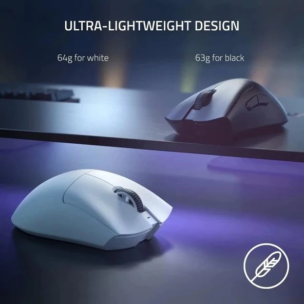 Razer DeathAdder V3 Pro Kablosuz Oyun Mouse Beyaz 1000 Hz