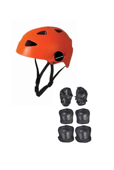 Çocuk Kask Dizlik Dirseklik Ellik Set 7 Parça Scooter Bisiklet Paten Kaykay Koruyucu Set