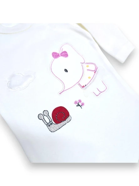 Çicek Desenli Hırkalı Kız Bebek Takım - 8