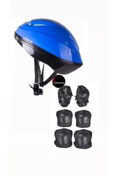 Çocuk Kask Dizlik Dirseklik Ellik Set 7 Parça Scooter Bisiklet Paten Kaykay Koruyucu Set