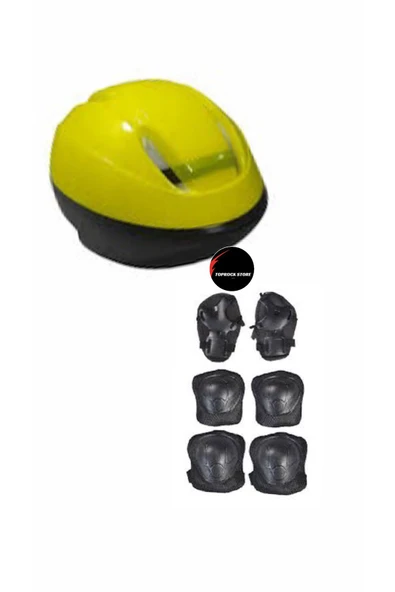 Çocuk Kask Dizlik Dirseklik Ellik Set 7 Parça Scooter Bisiklet Paten Kaykay Koruyucu Set
