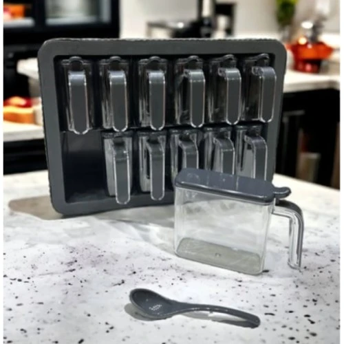 12'li Standlı Kaşıklı Baharatlık Seti ürün görseli 1