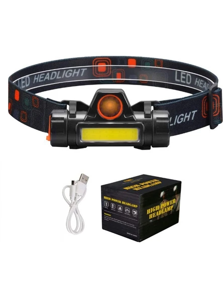 Ledli Kafa Lambası USB Sarjlı Fener Headlamp - 3