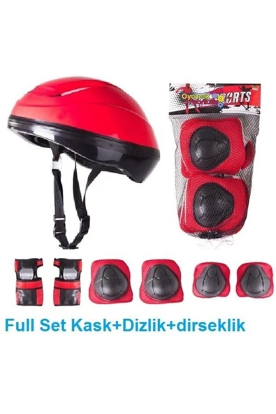 Çocuk Kask Dizlik Dirseklik Koruyucu Set 7 Parça