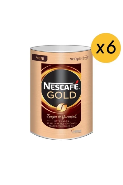 Nescafe Gold Hazır Kahve 900 gr Teneke x 6 Adet (koli) - 2