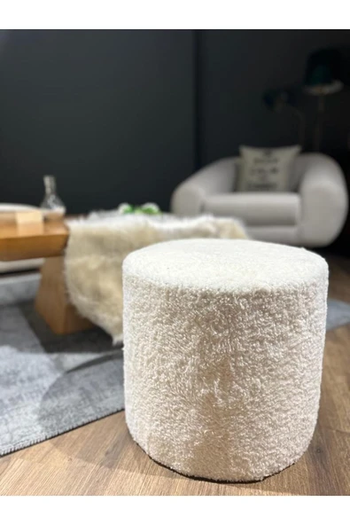 DEKOR MOBİLYACIM DOLCE PUF PELUŞ Kumaş Silindir Dekoratif Pufidik Puf Bench - 2