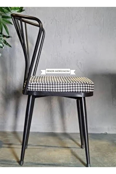 DEKOR MOBİLYACIM 2 Adet Güneş Sandalye Siyah Mutfak Salon Yemek Odası San - 3