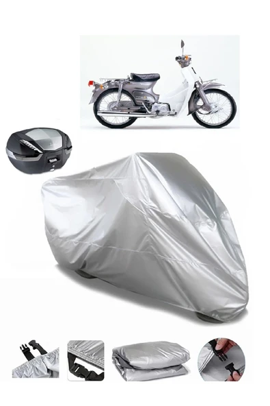 Honda C70 Super CubSu  Geçirmez Motosiket Brandası Arka Çanta Uyumlu ürün görseli 1