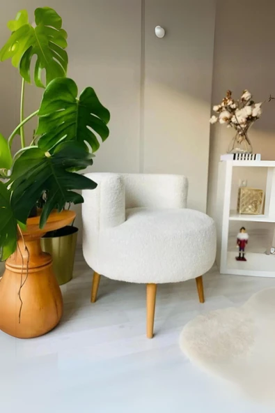DEKOR MOBİLYACIM Elegant Comfort Çay Seti Tek Berjer Puf Takımı - 3