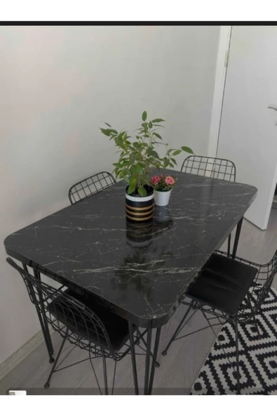 DEKOR MOBİLYACIM Tel Masa Sandalye Takımı - 3