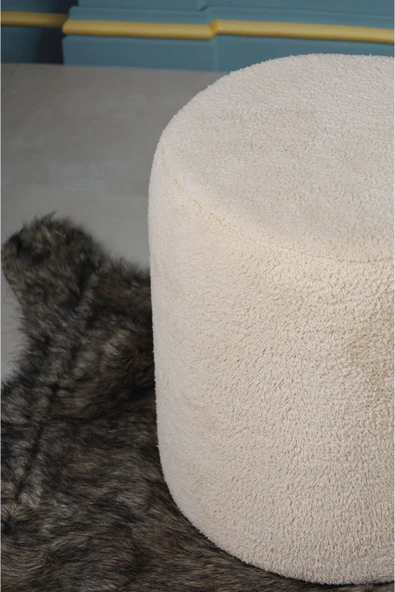 DEKOR MOBİLYACIM DUBLİN PELUŞ KREM ÇOK AMAÇLI PUF KOLTUK - 5