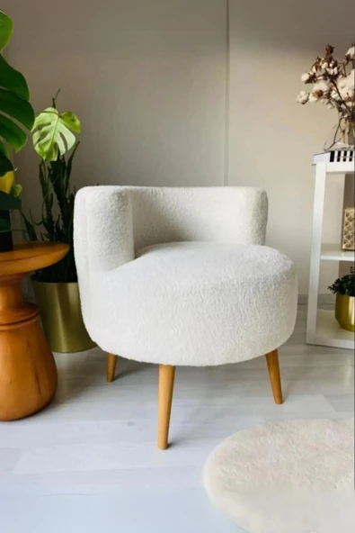 DEKOR MOBİLYACIM Elegant Comfort Çay Seti Tek Berjer Puf Takımı